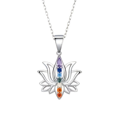 Radiant Chakra Lotus Pendant | 925 Sterling Silver